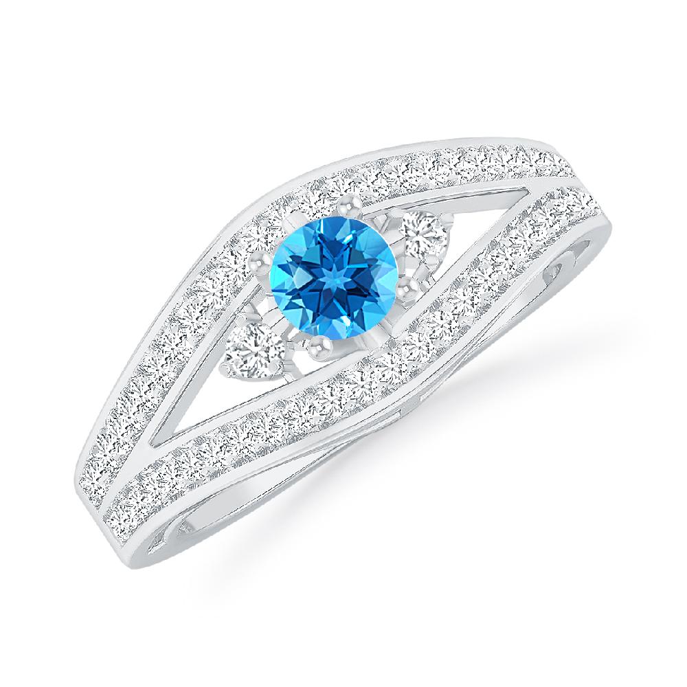 White Gold - Blue Topaz