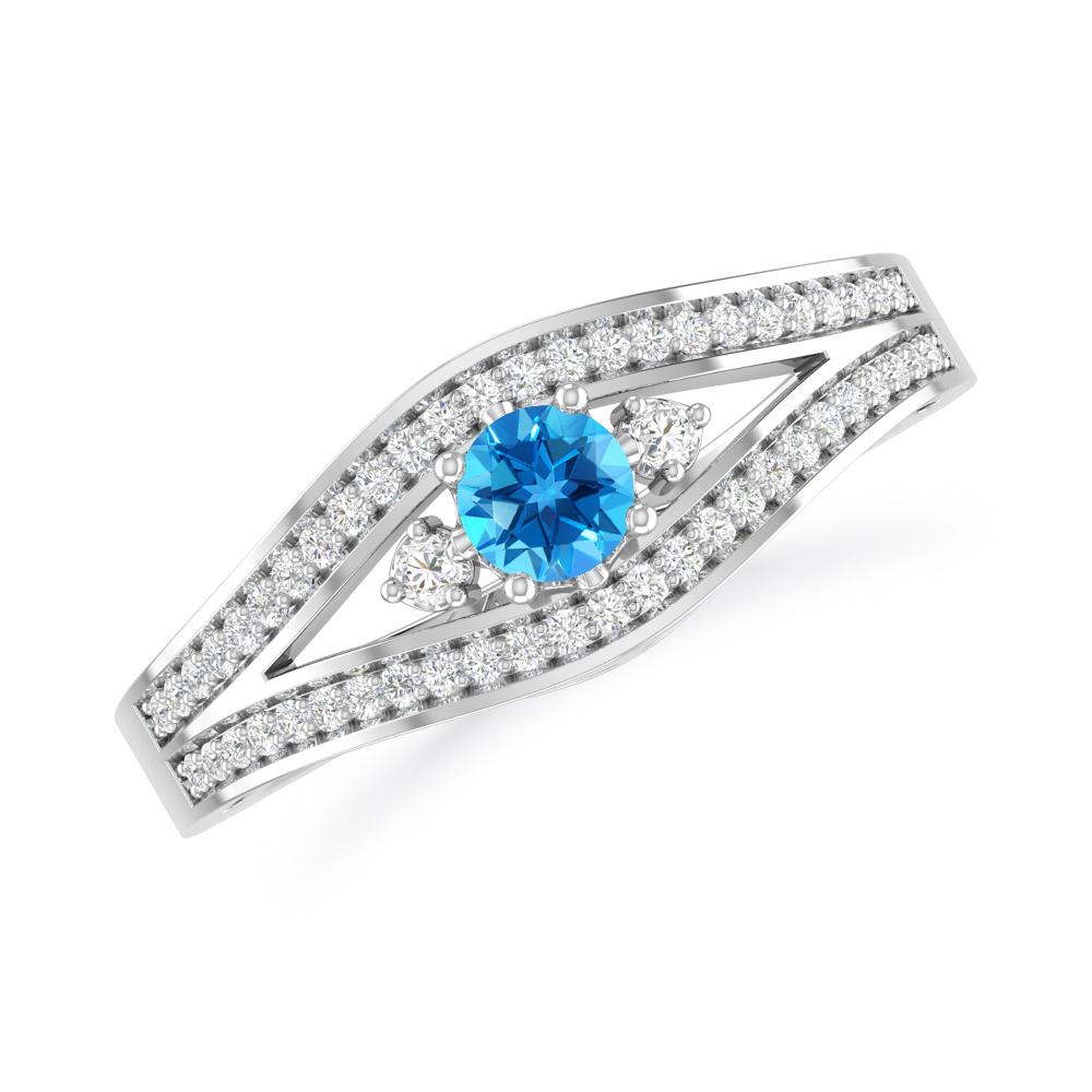 White Gold - Blue Topaz