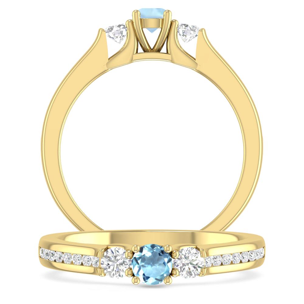 Yellow Gold - Aquamarine