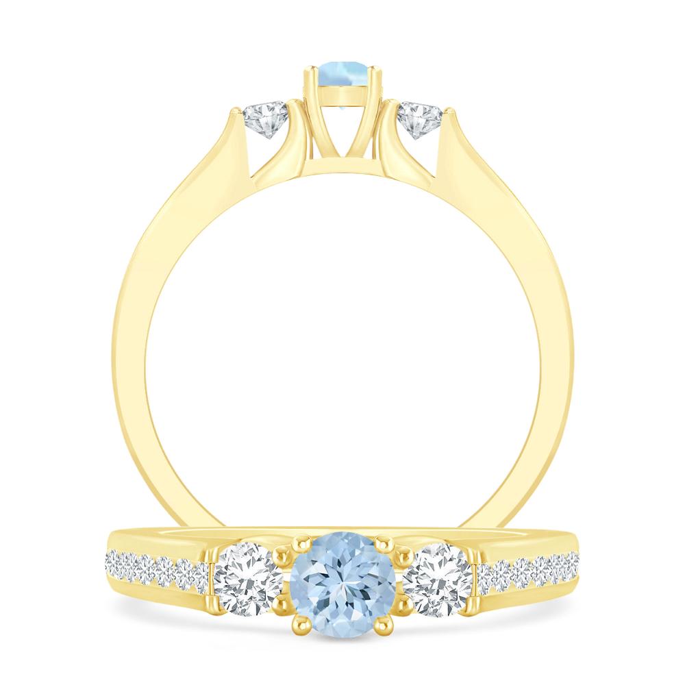 Yellow Gold - Aquamarine