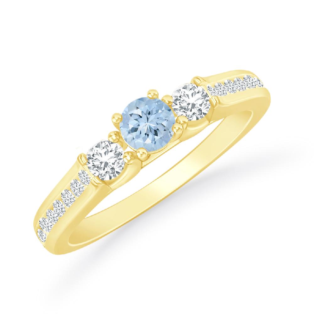 Yellow Gold - Aquamarine