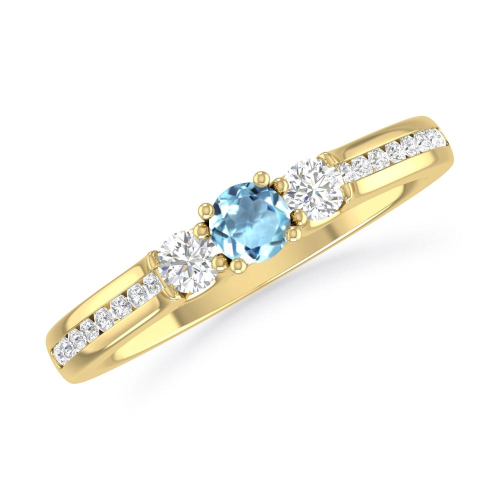 Yellow Gold - Aquamarine