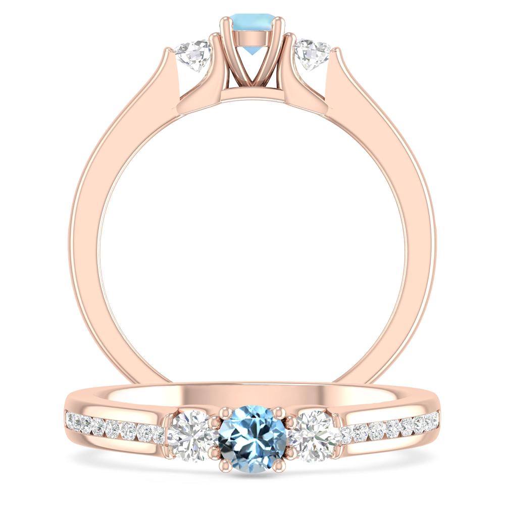 Rose Gold - Aquamarine