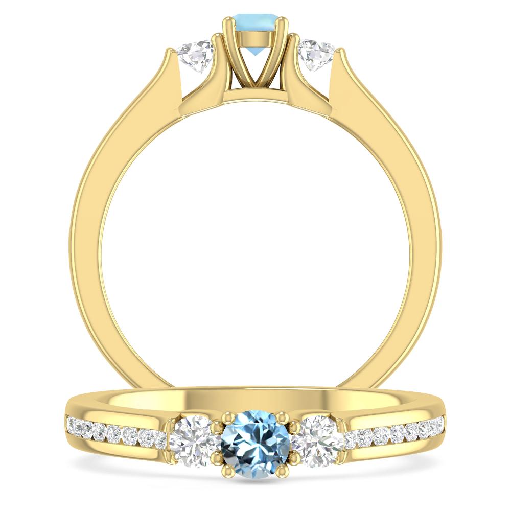 Yellow Gold - Aquamarine