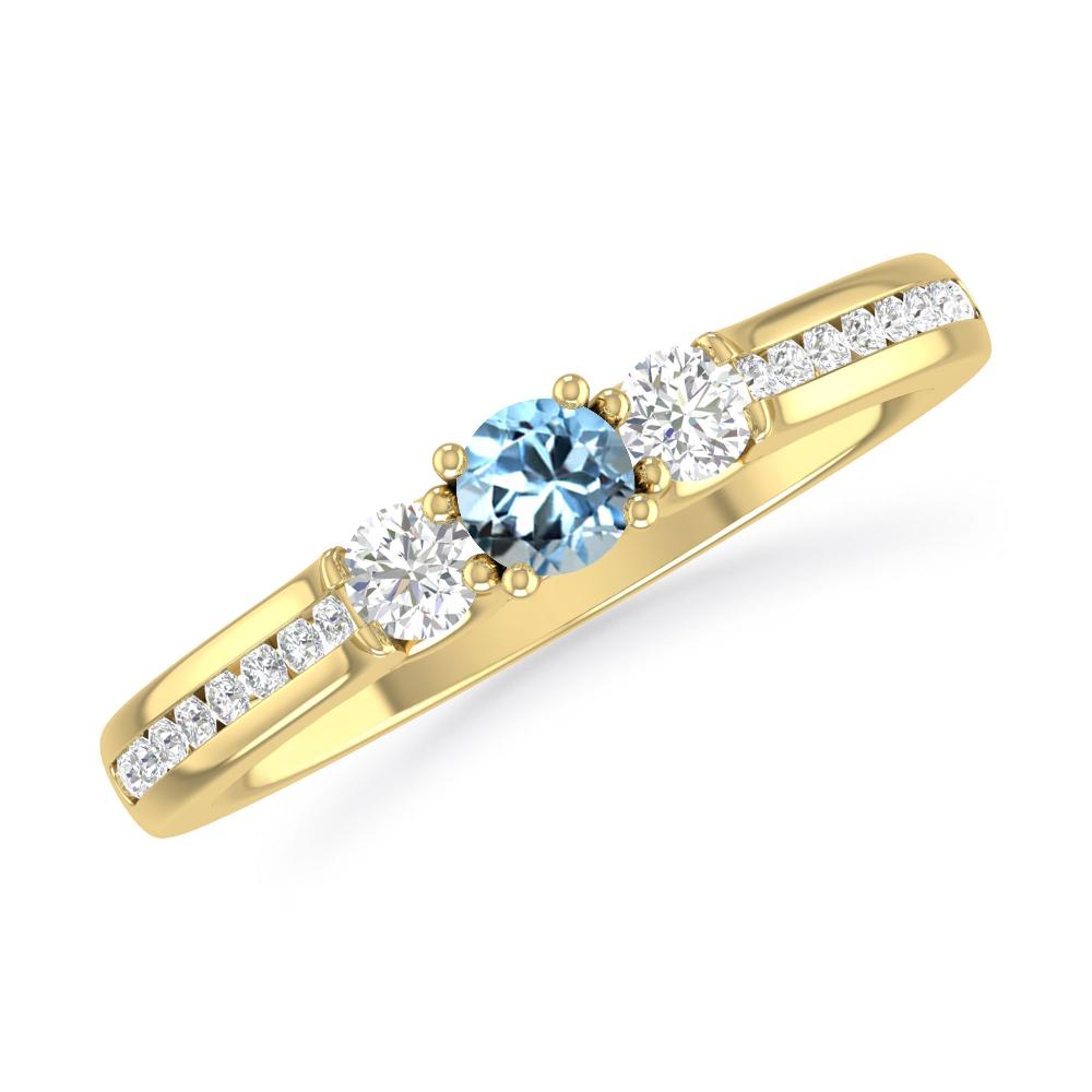 Yellow Gold - Aquamarine