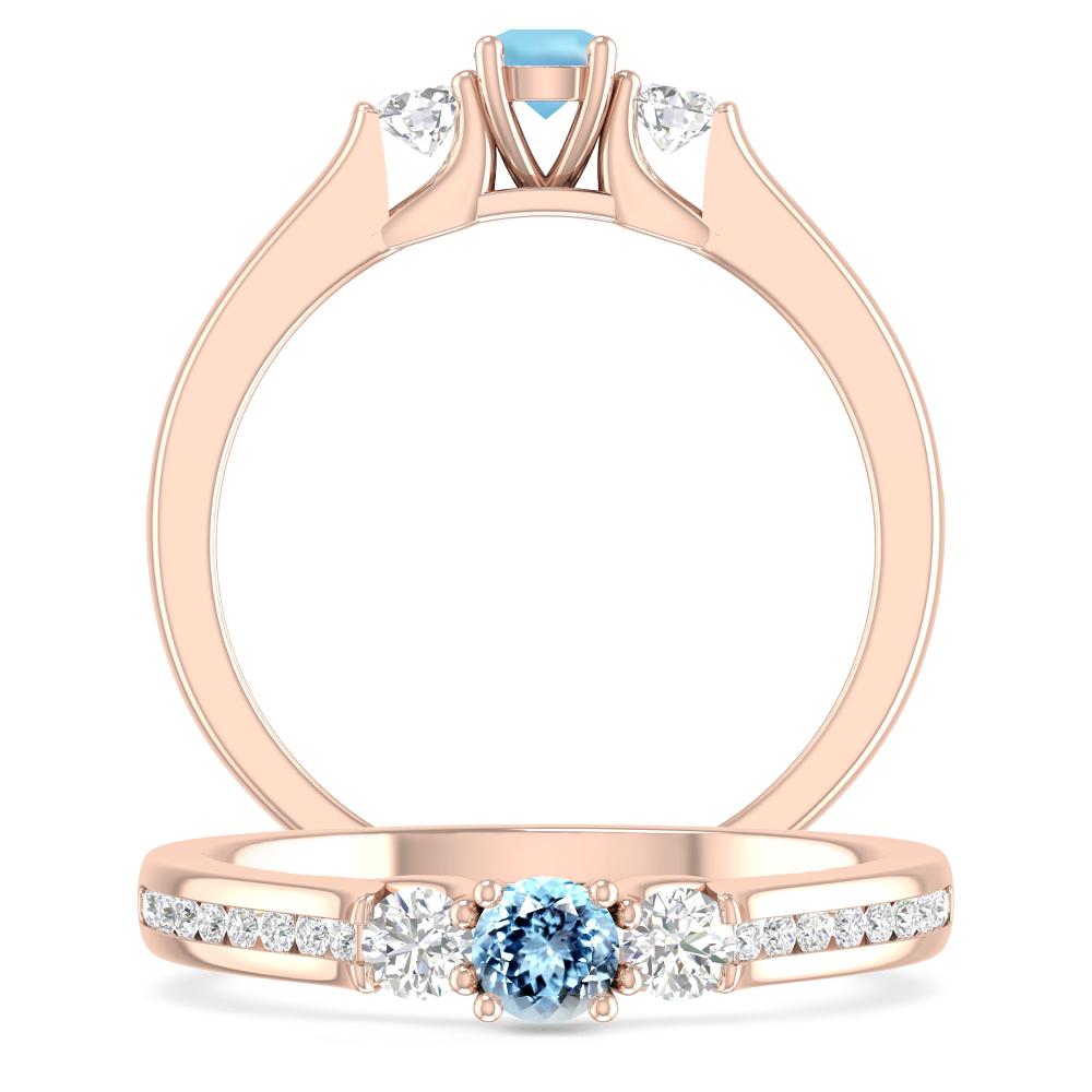 Rose Gold - Aquamarine