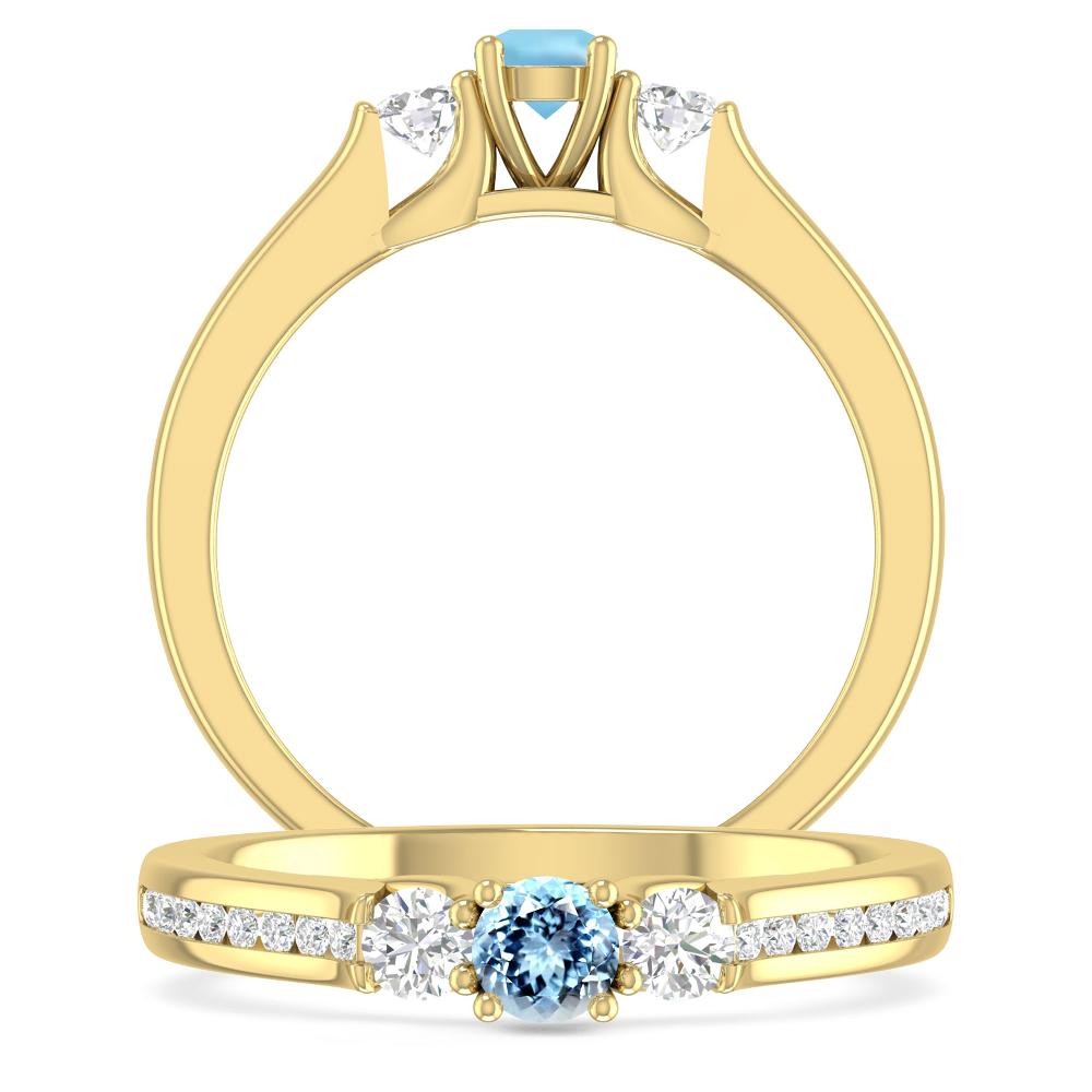 Yellow Gold - Aquamarine