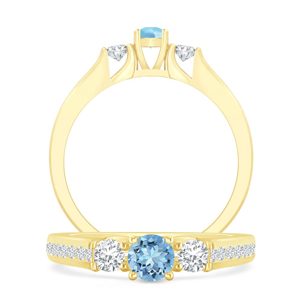 Yellow Gold - Aquamarine