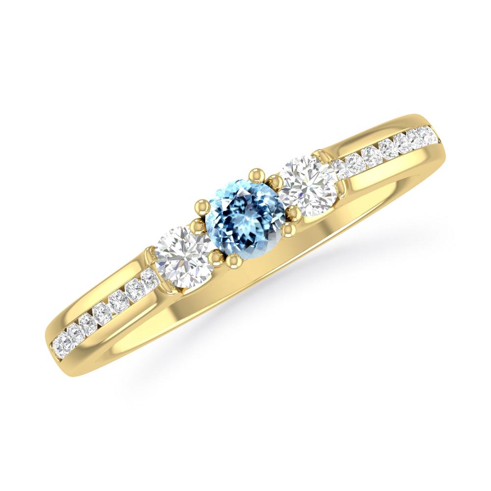 Yellow Gold - Aquamarine