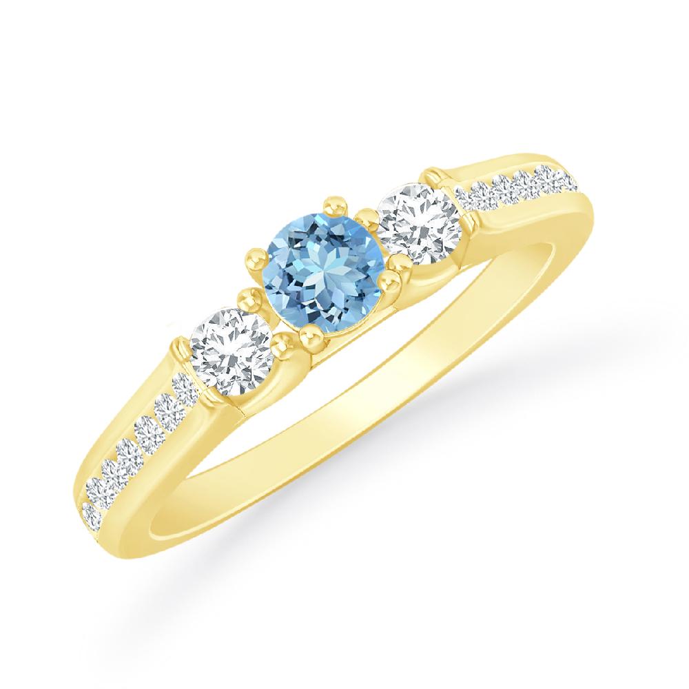 Yellow Gold - Aquamarine