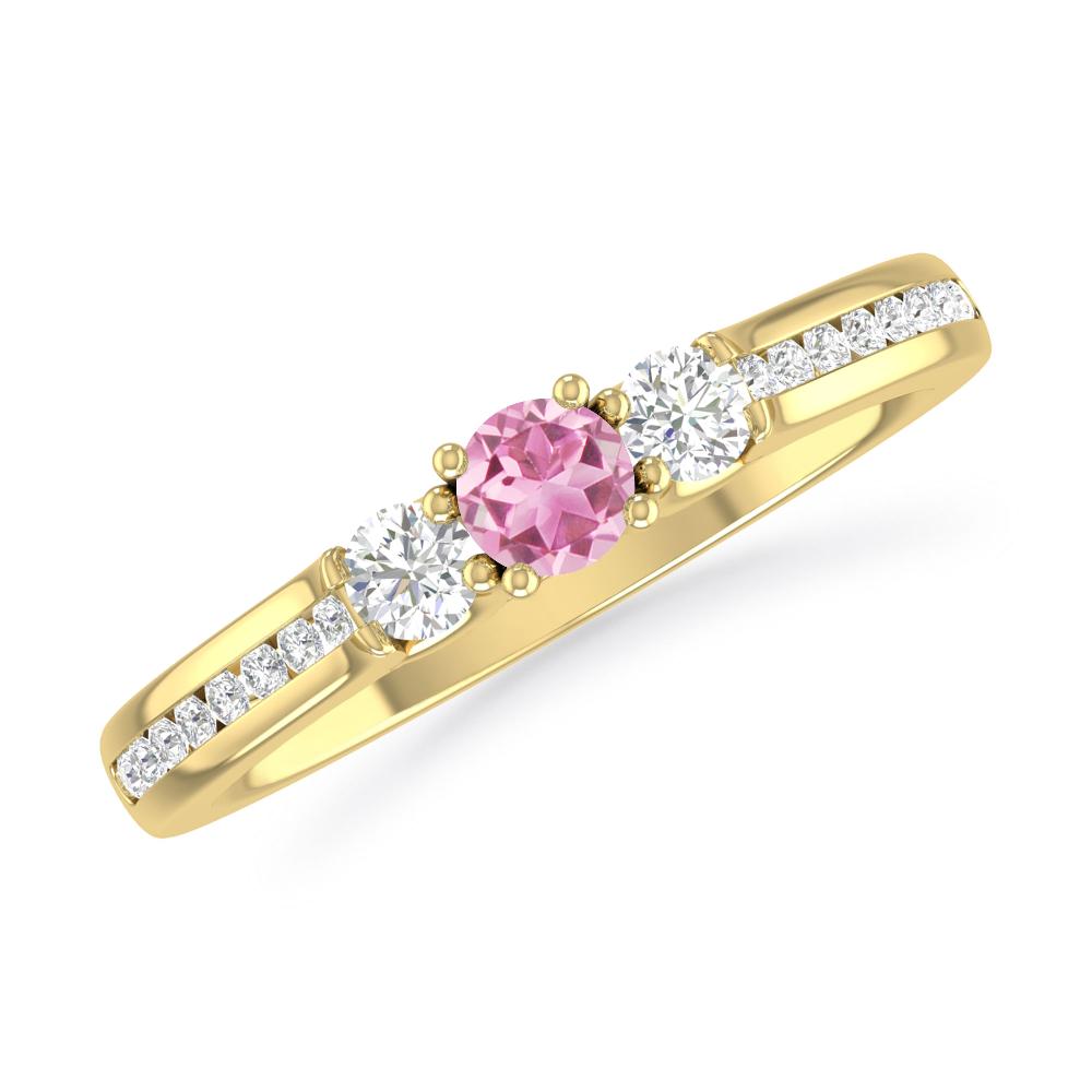 Yellow Gold - Pink Tourmaline