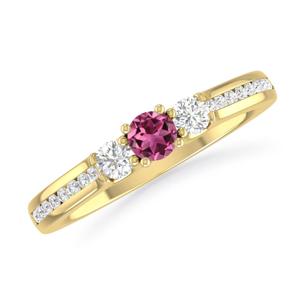 Yellow Gold - Pink Tourmaline