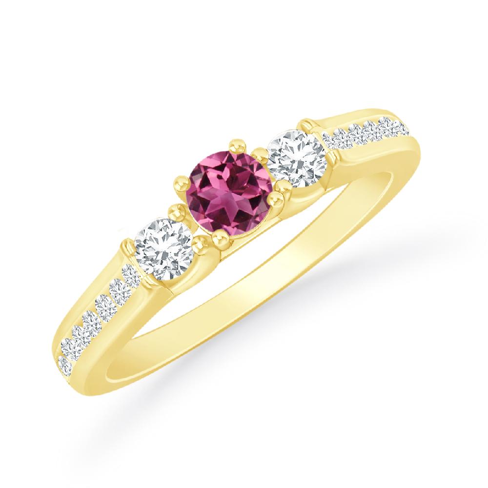 Yellow Gold - Pink Tourmaline