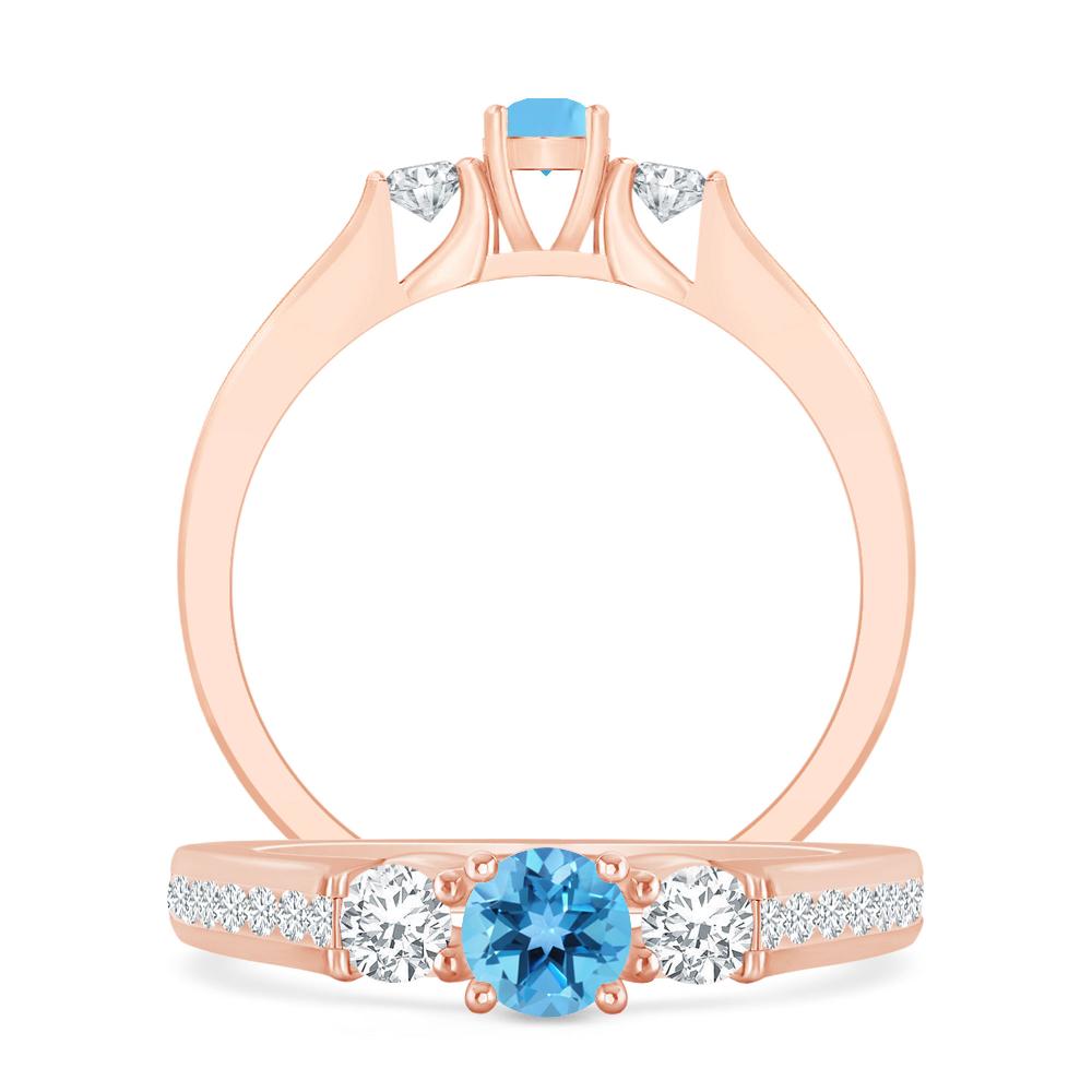 Rose Gold - Blue Topaz