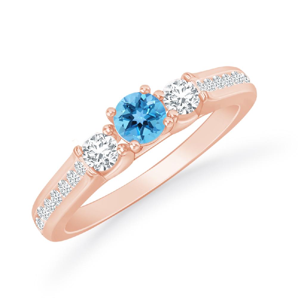 Rose Gold - Blue Topaz