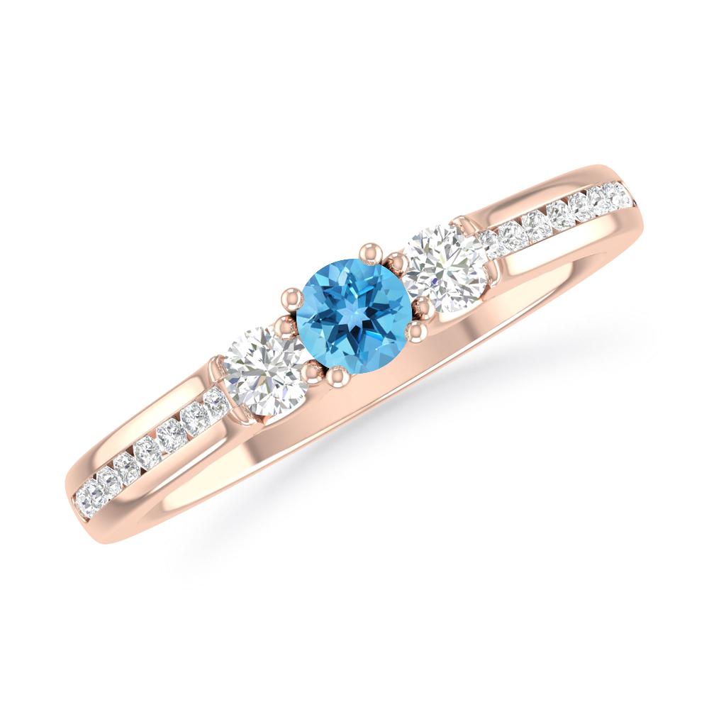 Rose Gold - Blue Topaz