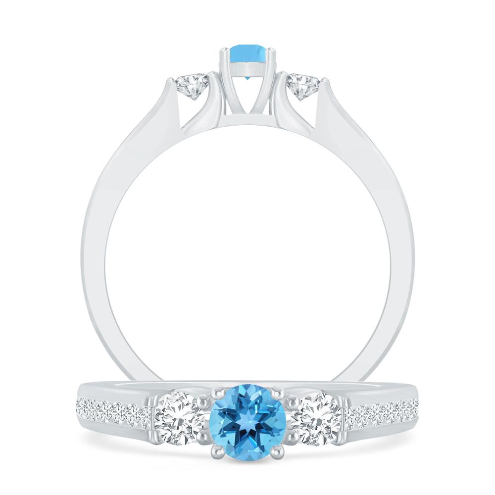 White Gold - Blue Topaz