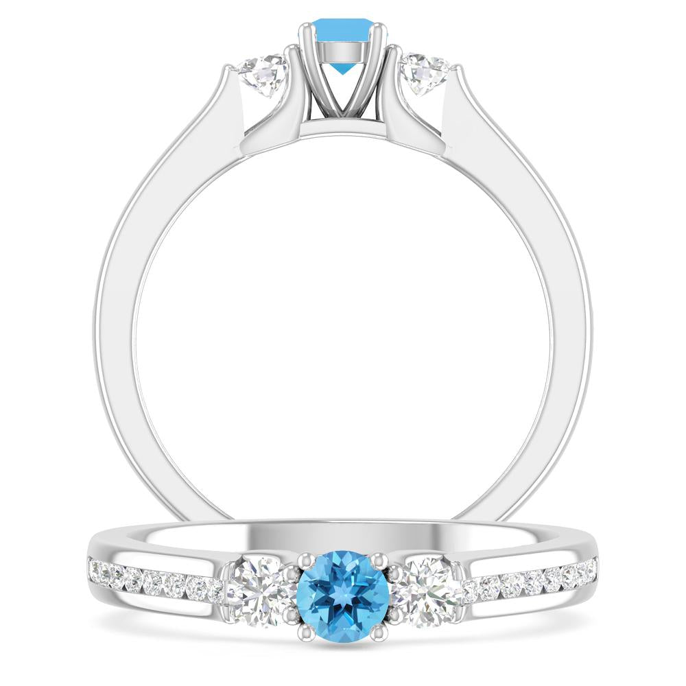 White Gold - Blue Topaz