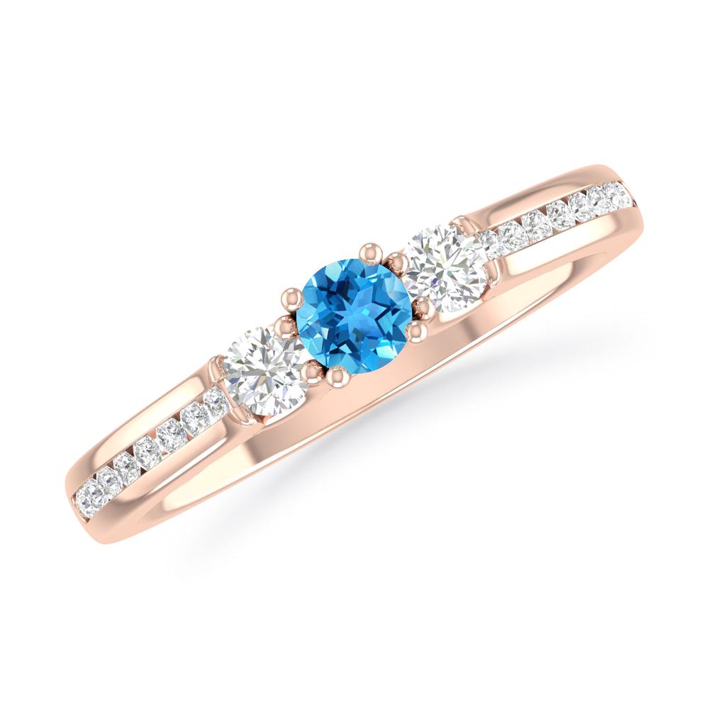 Rose Gold - Blue Topaz