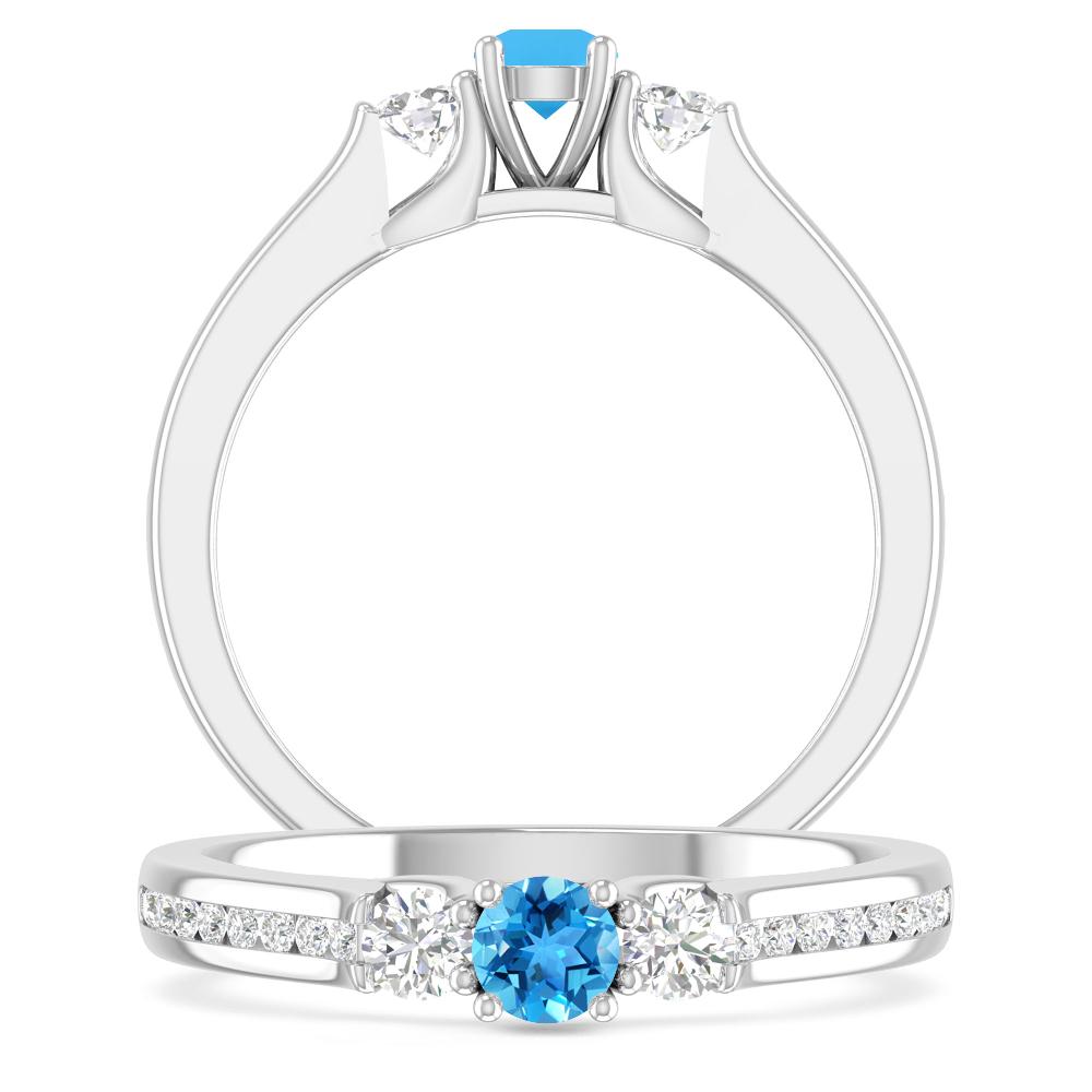 White Gold - Blue Topaz