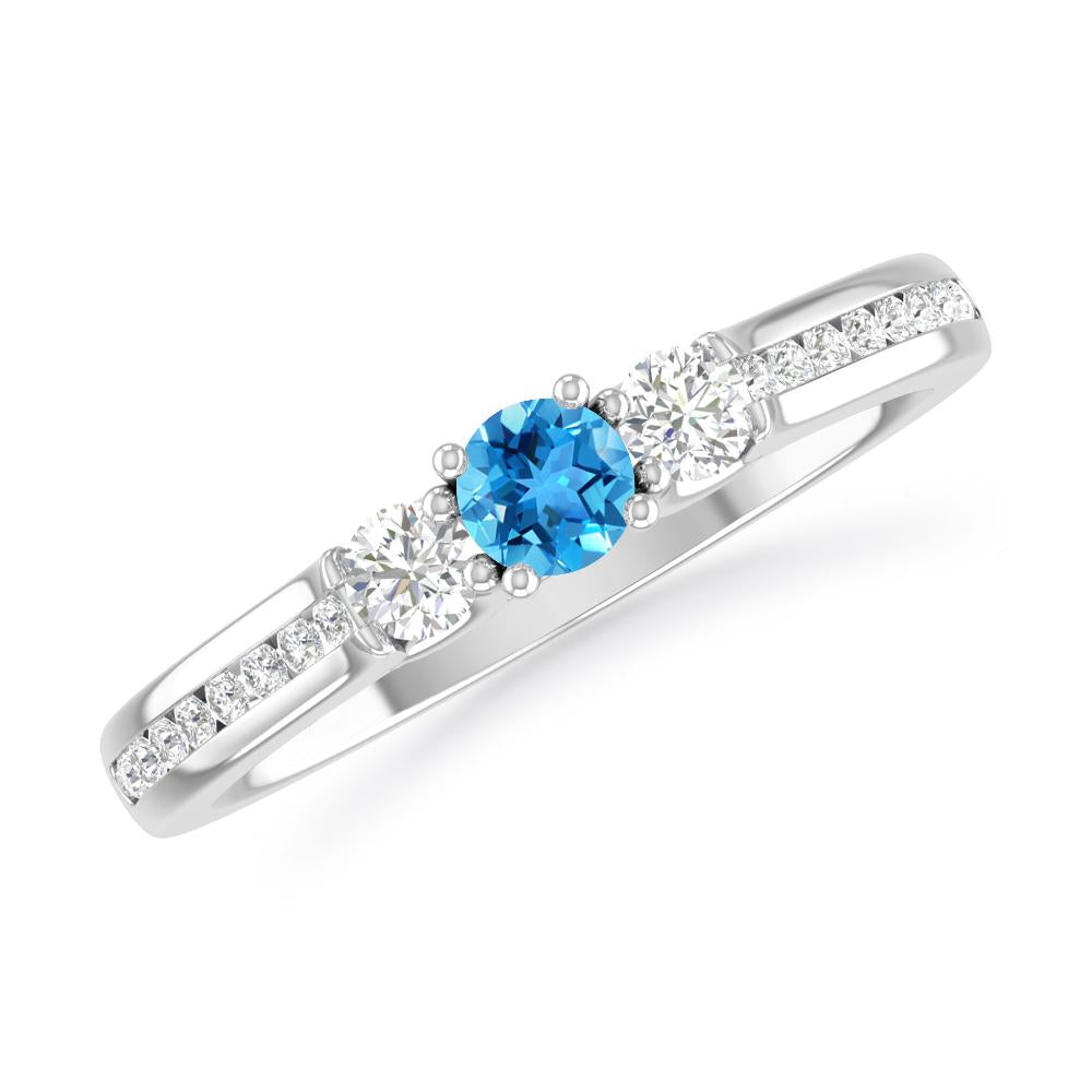 White Gold - Blue Topaz