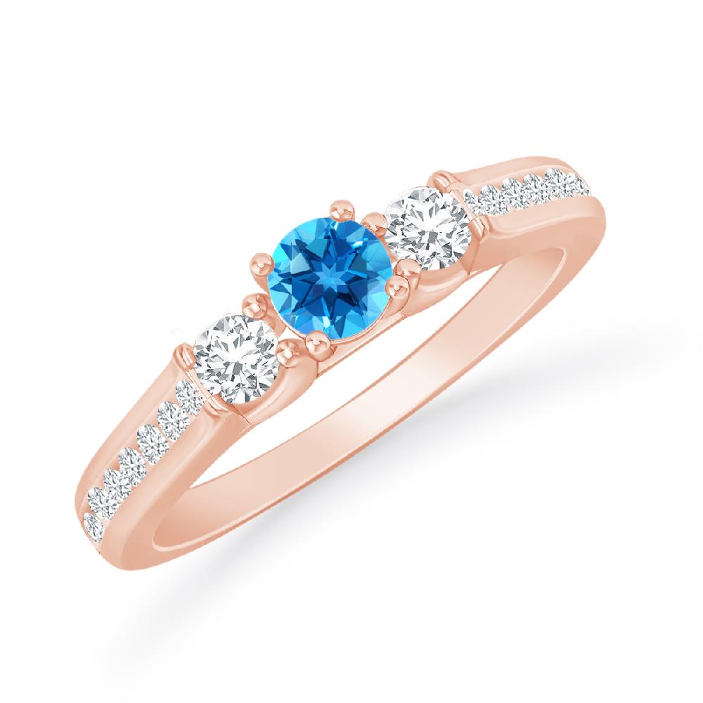 Rose Gold - Blue Topaz