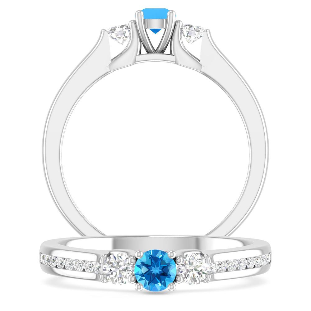 White Gold - Blue Topaz