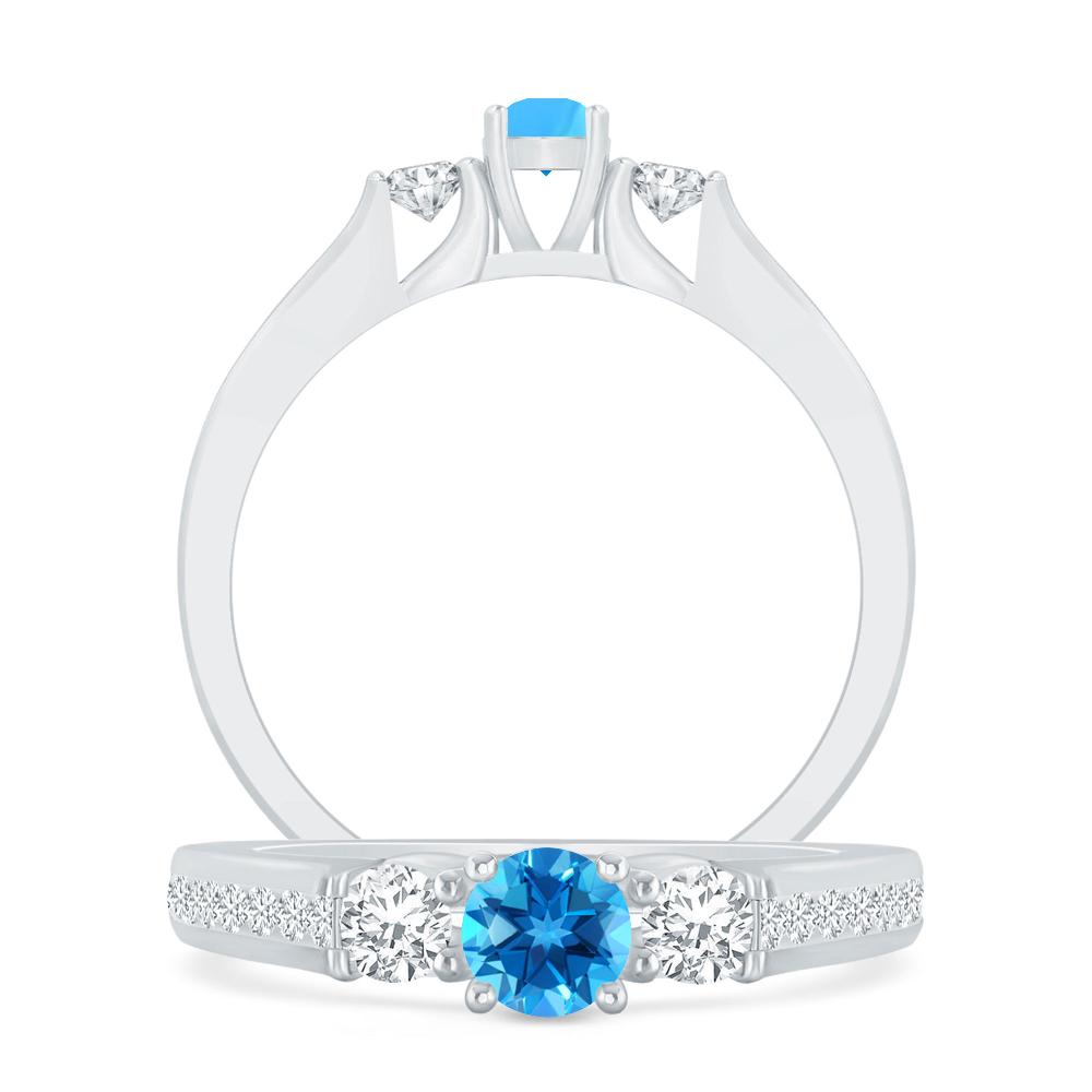 White Gold - Blue Topaz