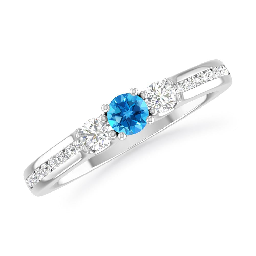 White Gold - Blue Topaz