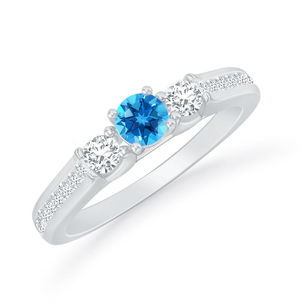 White Gold - Blue Topaz