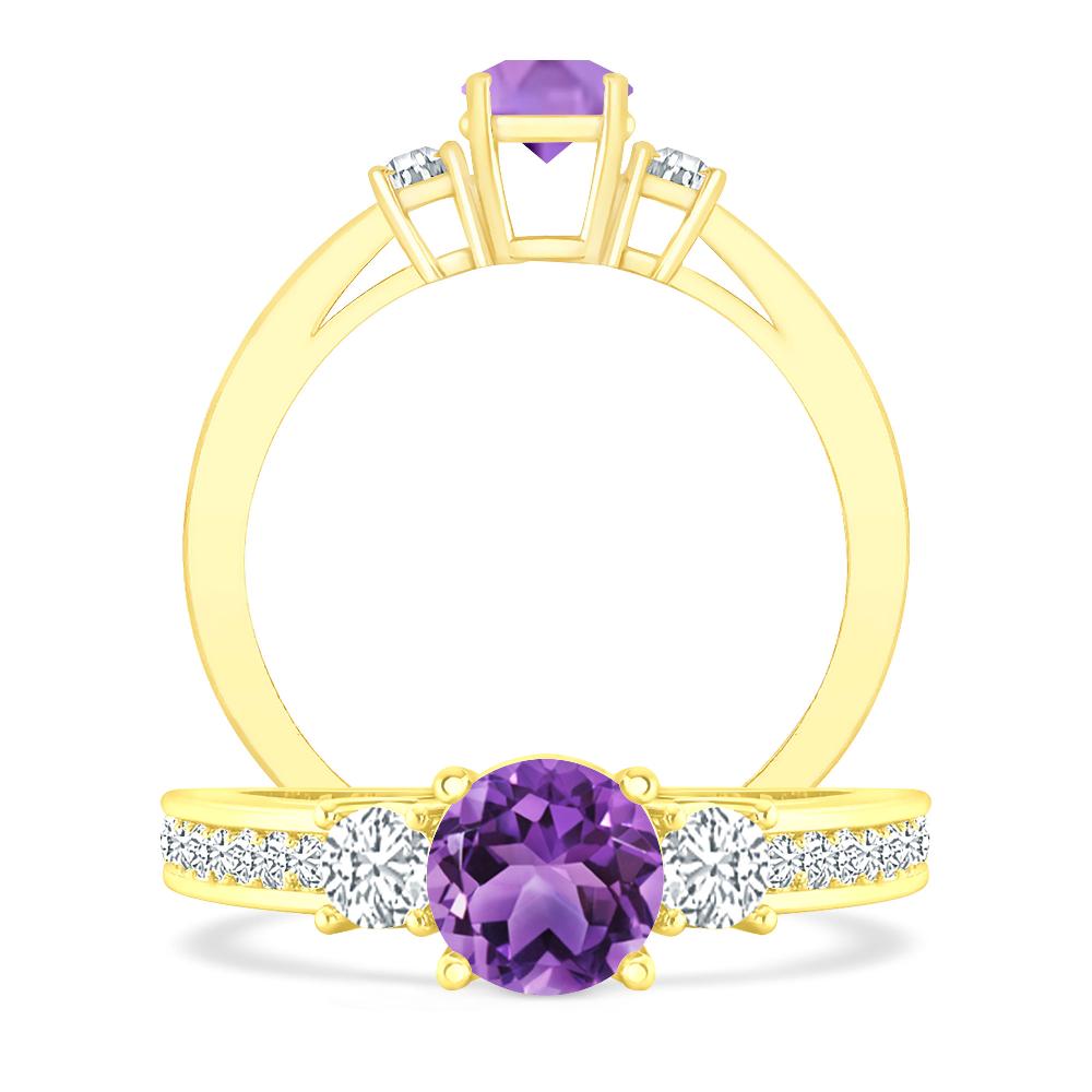 Yellow Gold - Amethyst