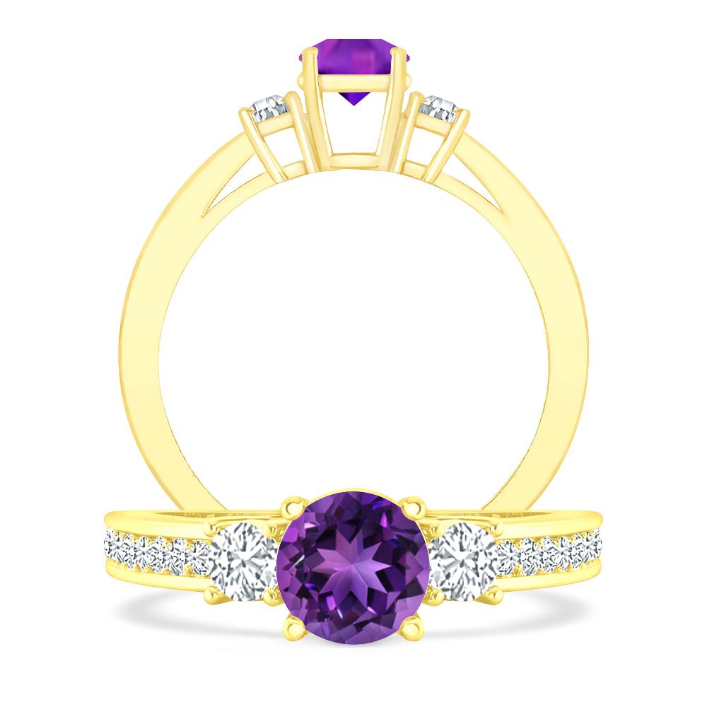 Yellow Gold - Amethyst