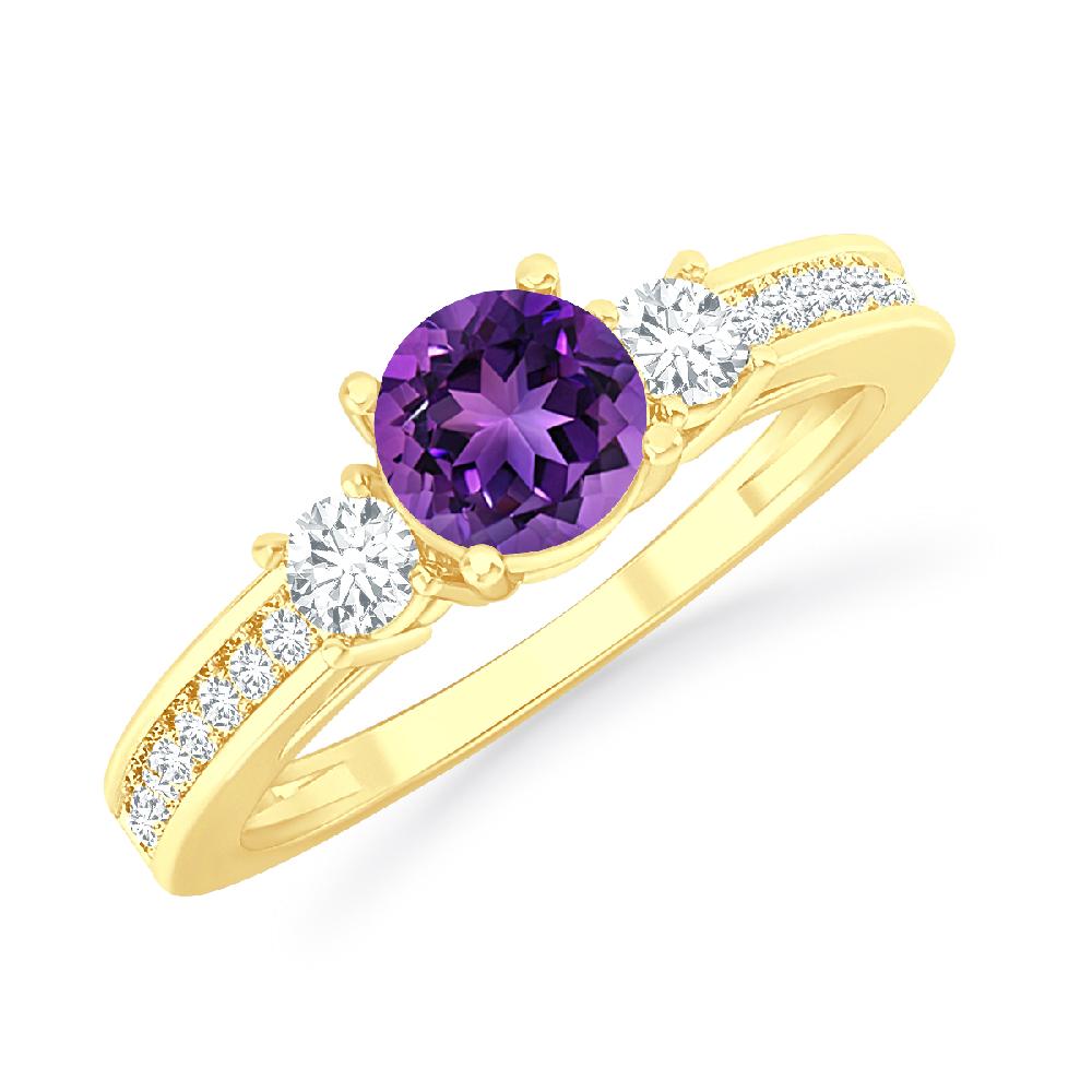 Yellow Gold - Amethyst