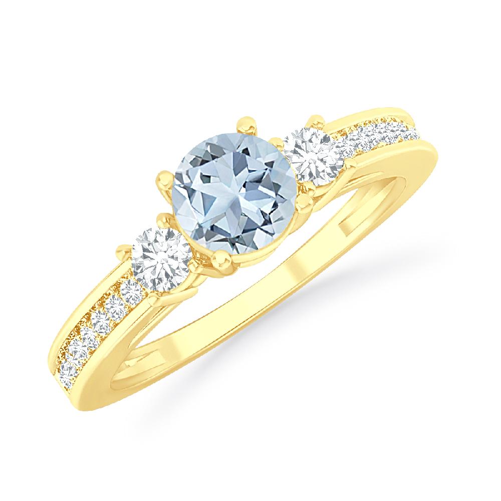 Yellow Gold - Aquamarine