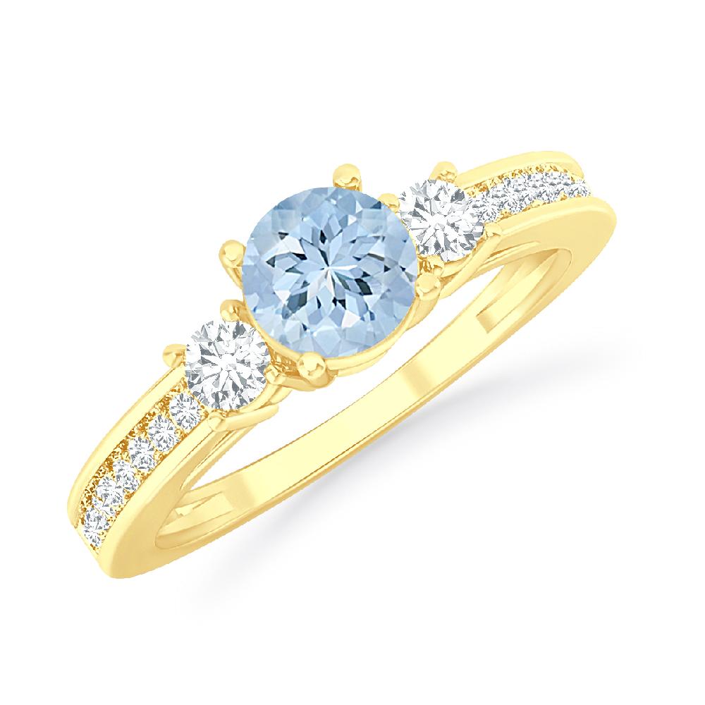 Yellow Gold - Aquamarine