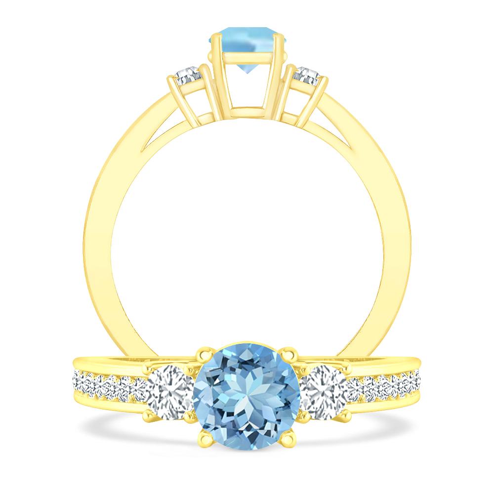 Yellow Gold - Aquamarine