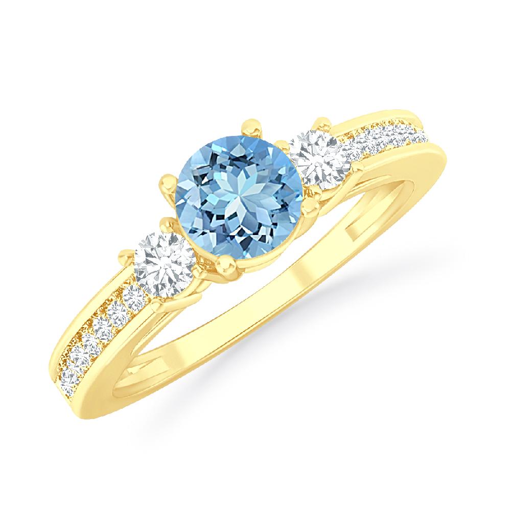 Yellow Gold - Aquamarine