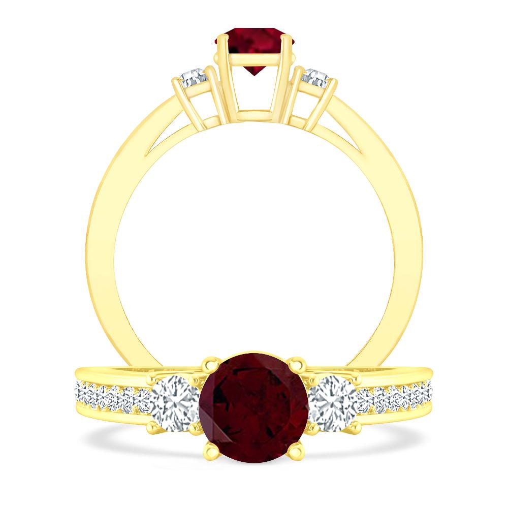 Yellow Gold - Garnet