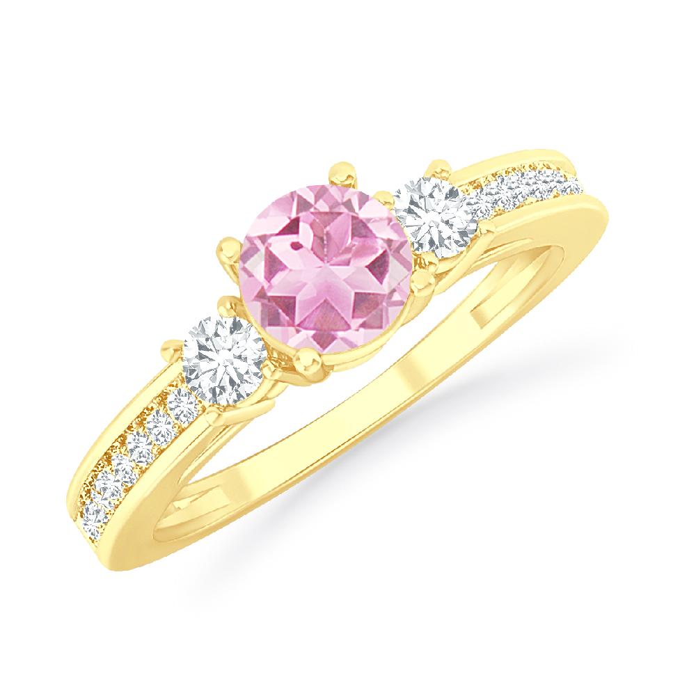 Yellow Gold - Pink Tourmaline