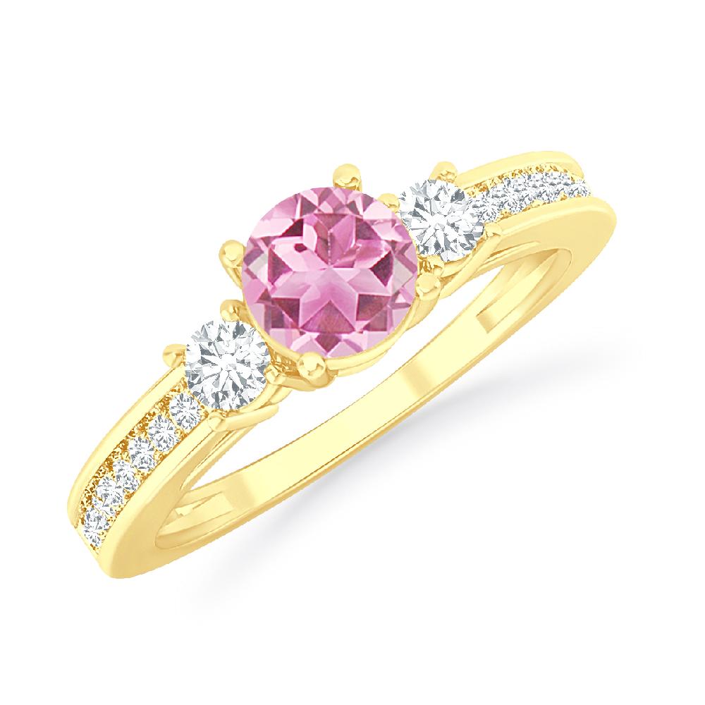 Yellow Gold - Pink Tourmaline