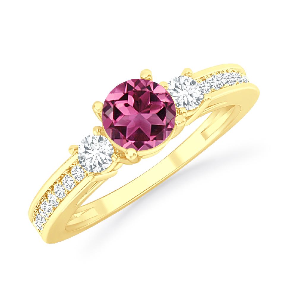 Yellow Gold - Pink Tourmaline