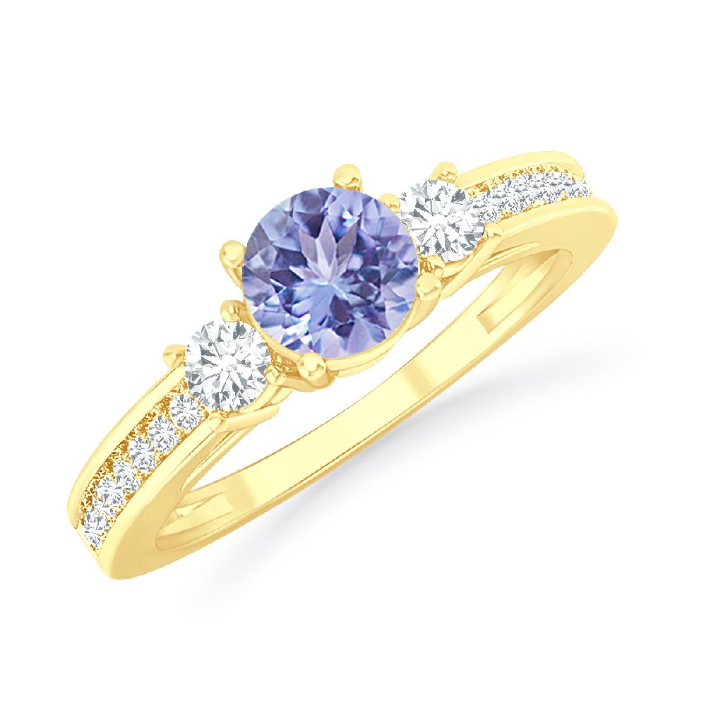 Yellow Gold - Tanzanite