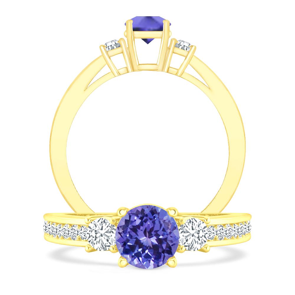 Yellow Gold - Tanzanite