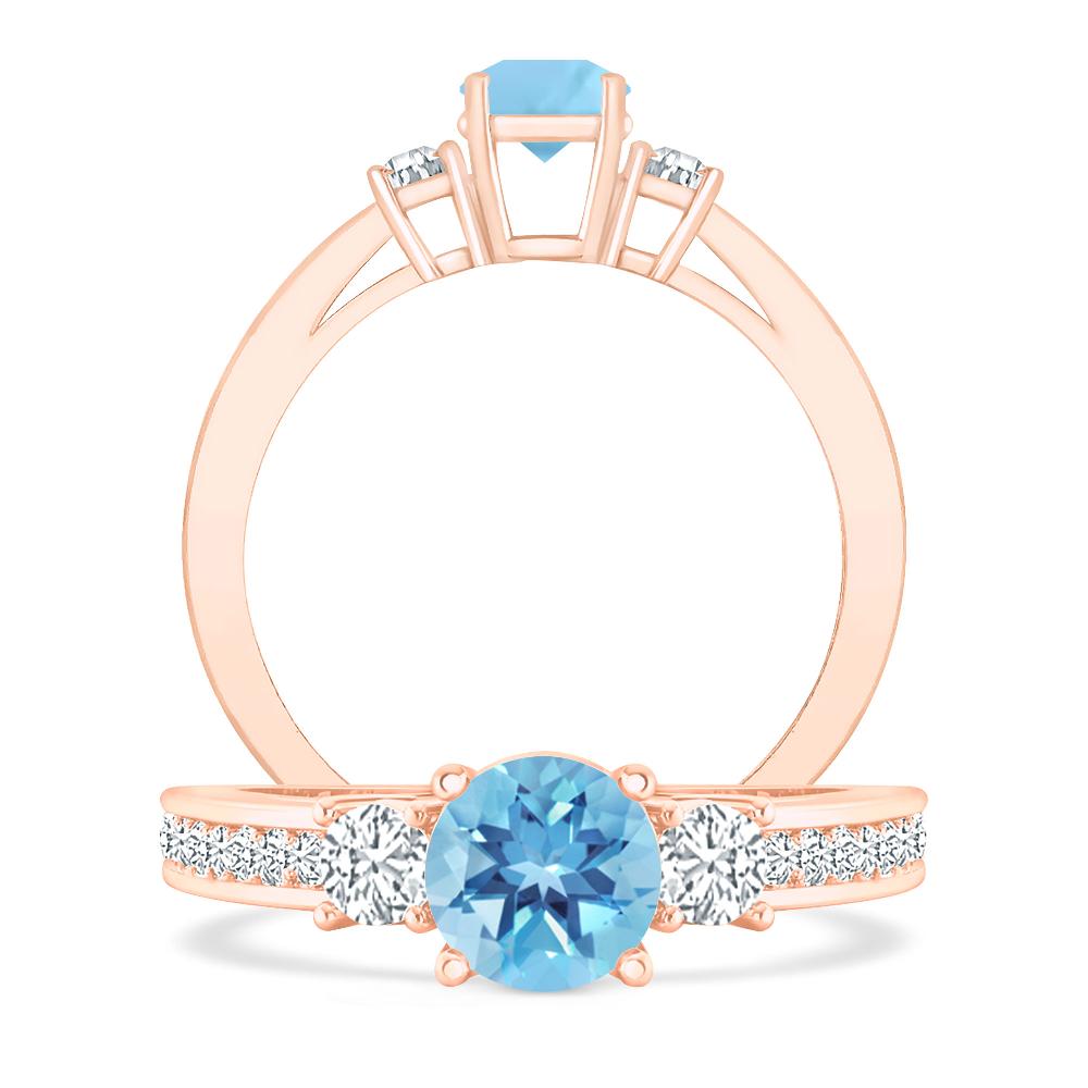 Rose Gold - Blue Topaz