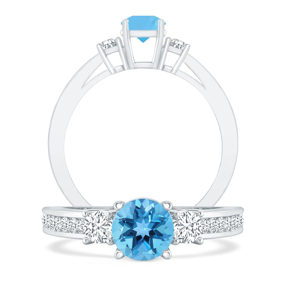 White Gold - Blue Topaz