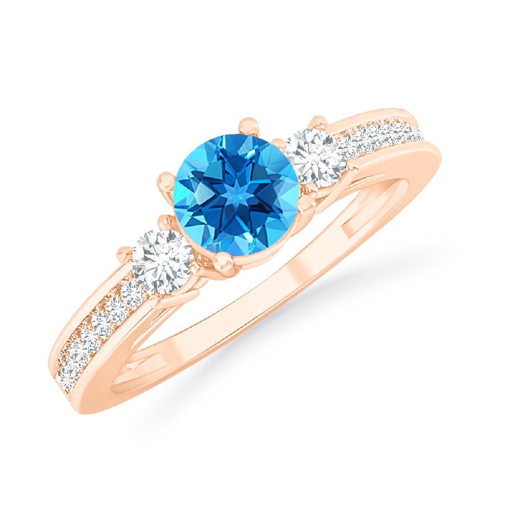 Rose Gold - Blue Topaz