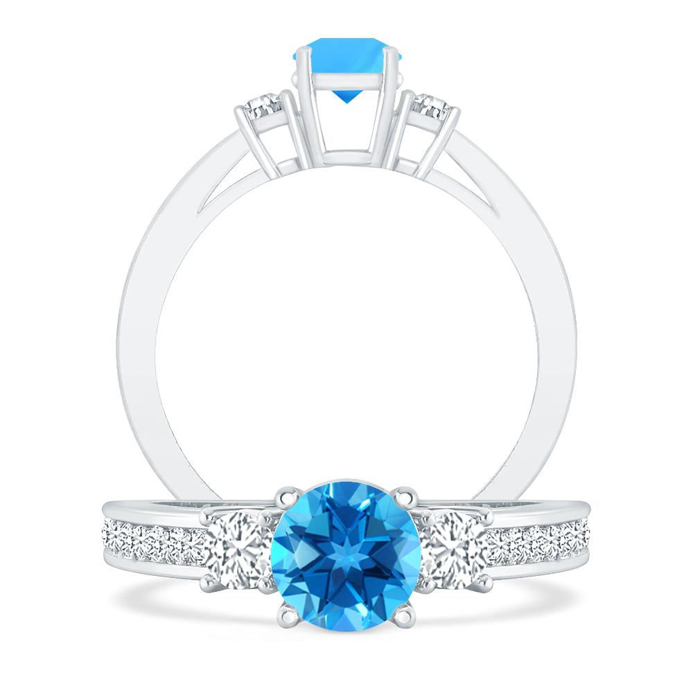 White Gold - Blue Topaz