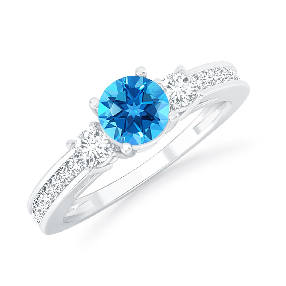 White Gold - Blue Topaz