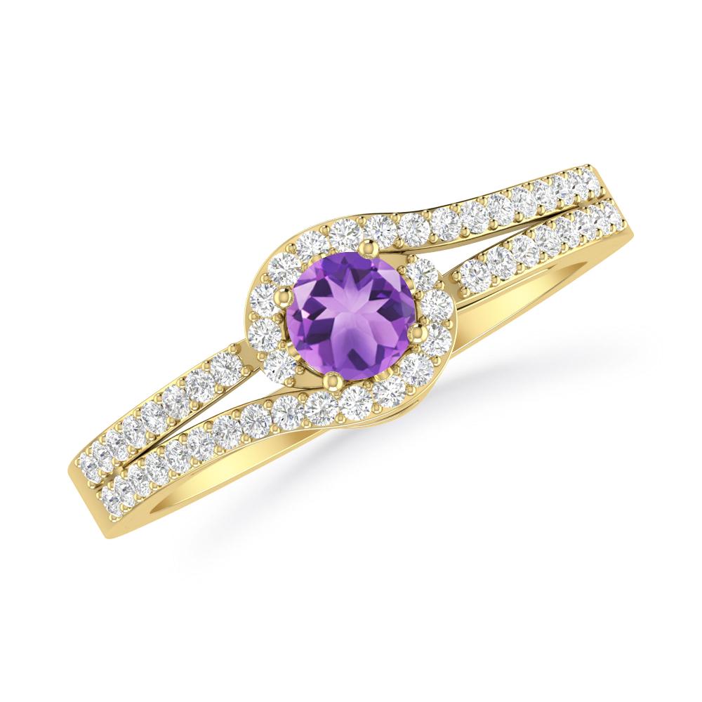 Yellow Gold - Amethyst