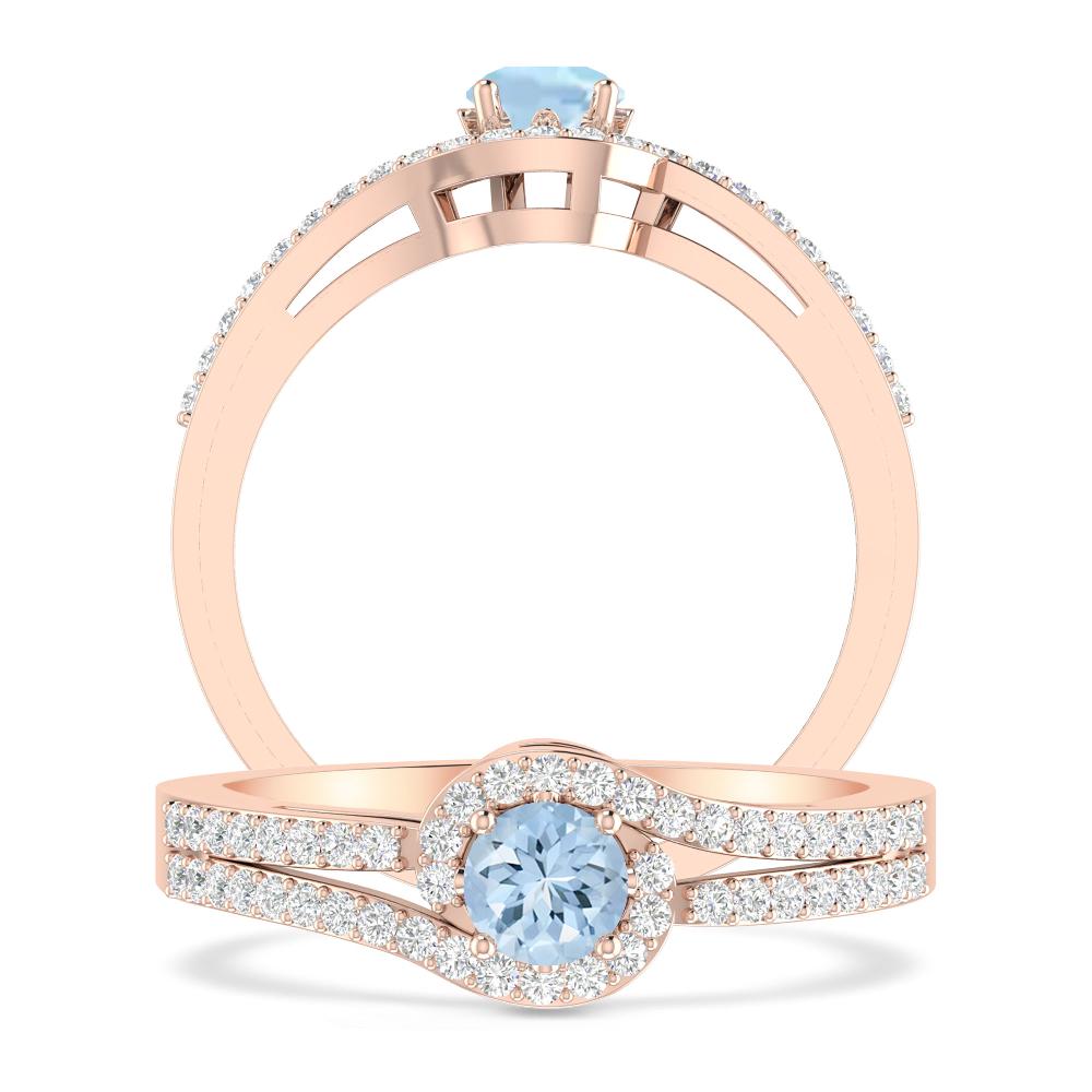 Rose Gold - Aquamarine